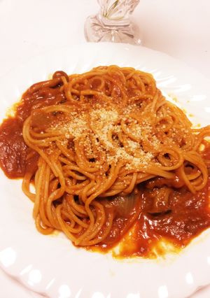 余ったカレーでトマトデミグラスパスタ-レシピのメイン写真