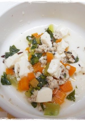 離乳食完了期　鶏ミンチと豆腐と野菜の煮物-レシピのメイン写真