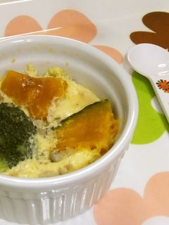 離乳食:カボチャとブロッコリーの茶碗蒸し-レシピのメイン写真