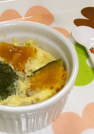 離乳食：カボチャとブロッコリーの茶碗蒸し-レシピのメイン写真