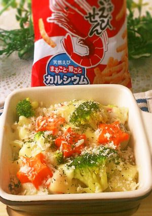 かっぱえびせんで作る♪簡単エビグラタン-レシピのメイン写真
