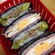 お肉&ハムチーズ卵のおにぎらず♫
