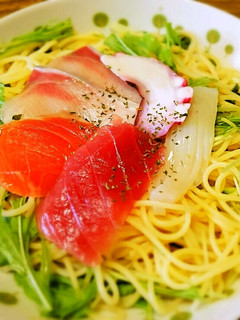 余ったお刺身で!海鮮レモン風味パスタ-レシピのメイン写真
