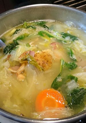 圧力鍋でヒヨコ豆の時短ミネストローネ-レシピのメイン写真