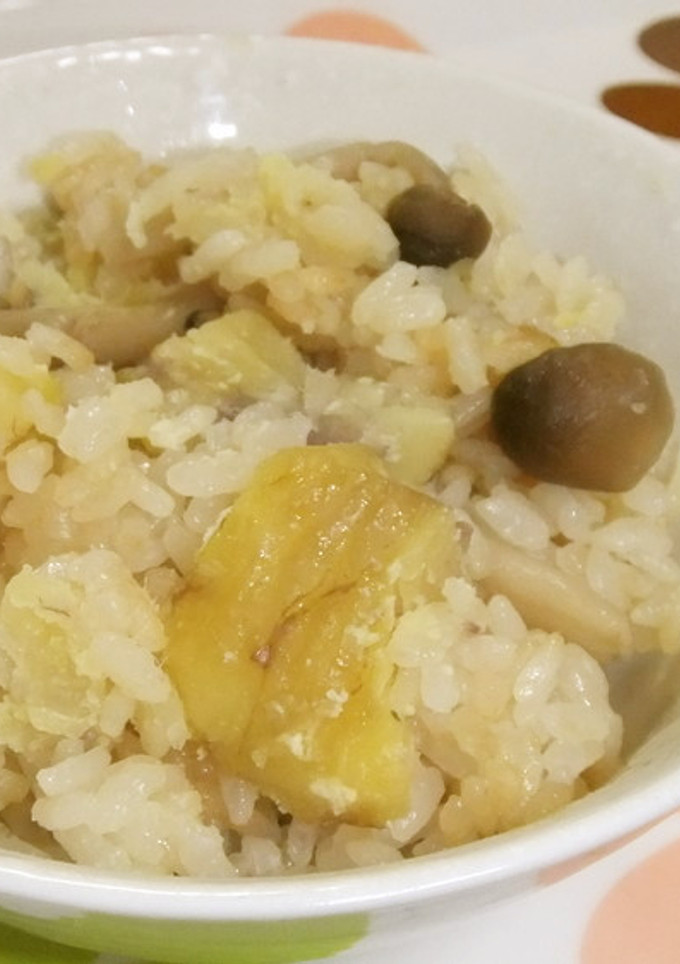 栗ときのこの炊き込みご飯-レシピのメイン写真