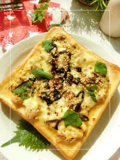 粉豆腐×紫蘇・ツナ❂ふんわり和トースト-レシピのメイン写真