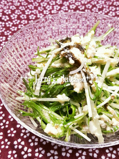ネギ油香る♪水菜と豆腐のサラダ♡-レシピのメイン写真