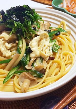 湯葉ときのこのリングイネ♫-レシピのメイン写真