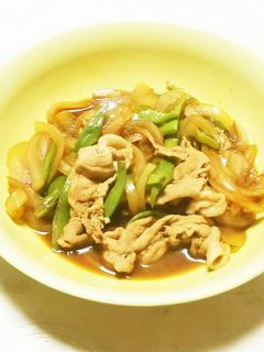 ささげ豚肉玉ねぎ醤油煮-レシピのメイン写真