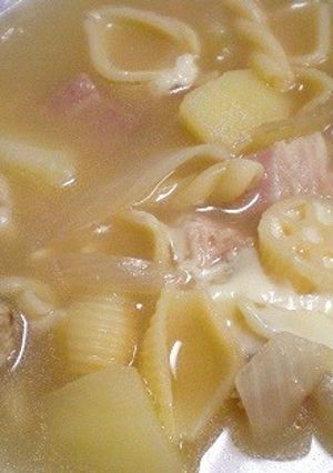 ワンポットパスタ！　サラマカチーズスープ-レシピのメイン写真