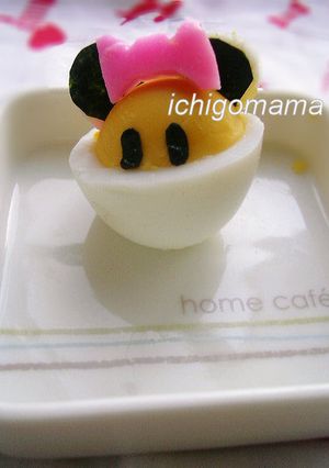 ゆで卵のミッキー＆ミニーちゃん-レシピのメイン写真