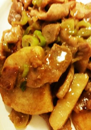 ホクホク山芋と豚肉炒め-レシピのメイン写真