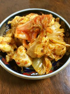 超簡単!鳥軟骨のキムチ炒め-レシピのメイン写真