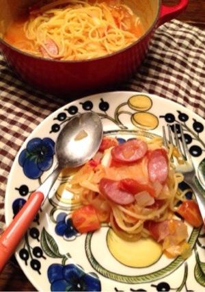 一人鍋みたいな、ワンポットパスタ-レシピのメイン写真