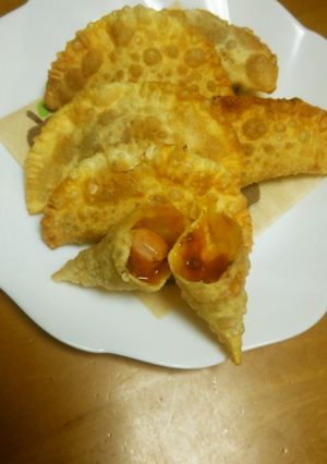 ミートソースでカルツォーネ風揚げ餃子-レシピのメイン写真