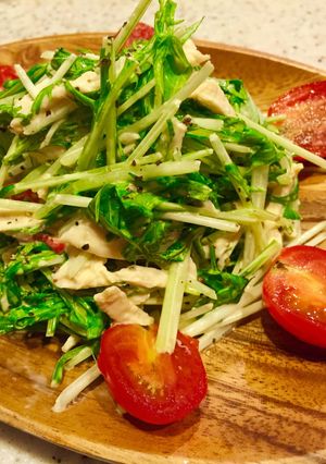水菜とささみのわさびマヨサラダ-レシピのメイン写真