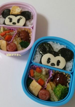 簡単ミッキー☆ミニー　キャラ弁-レシピのメイン写真