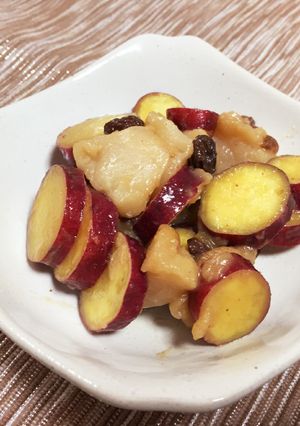 目分量で☆さつまいもとりんごのしっとり煮-レシピのメイン写真