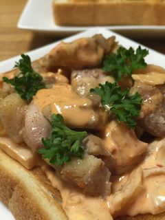 鳥もも肉とキムチマヨトースト-レシピのメイン写真