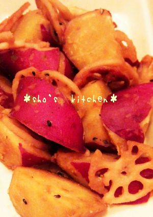 デリ風✱さつまいも＆蓮根のにんにく醤油-レシピのメイン写真