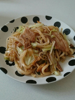 回鍋肉の残りでめちゃウマ焼きうどん-レシピのメイン写真
