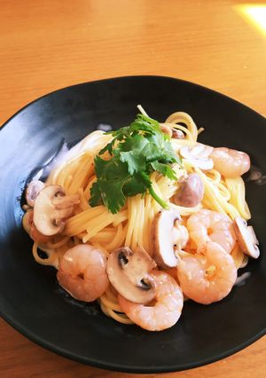 エビとマッシュルームのクリームパスタ-レシピのメイン写真
