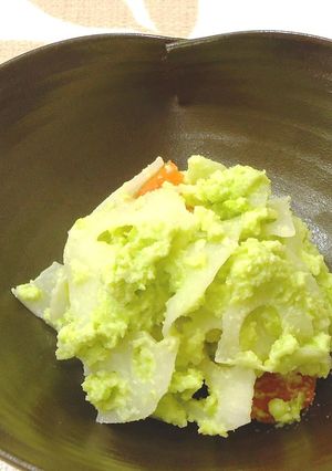 ハスの行田在来えだまめの衣あえ-レシピのメイン写真