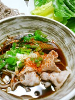 豚レタスしゃぶしゃぶ蕎麦鍋-レシピのメイン写真