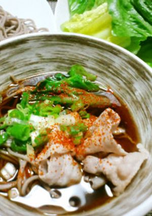 豚レタスしゃぶしゃぶ蕎麦鍋-レシピのメイン写真
