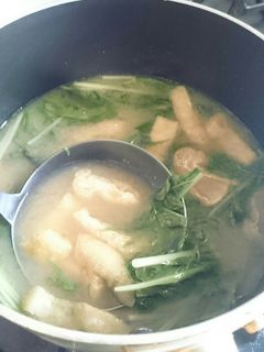 水菜と油揚げの味噌汁-レシピのメイン写真