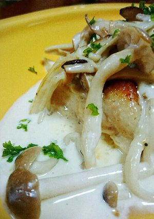 きのこたっぷり❗とりむね肉のクリームがけ-レシピのメイン写真
