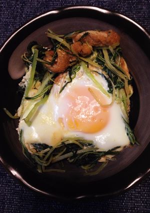 シャキシャキ水菜の巣ごもり卵-レシピのメイン写真