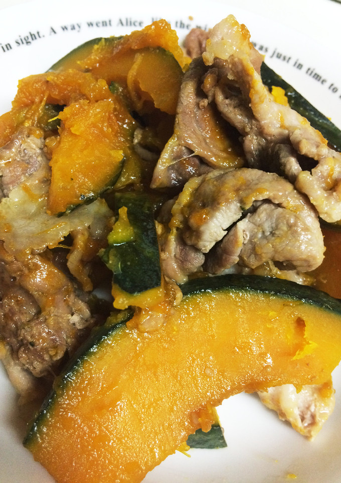 かぼちゃと豚肉の煮物-レシピのメイン写真