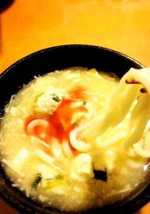 つくねと豆腐のトロトロうどん♪-レシピのメイン写真