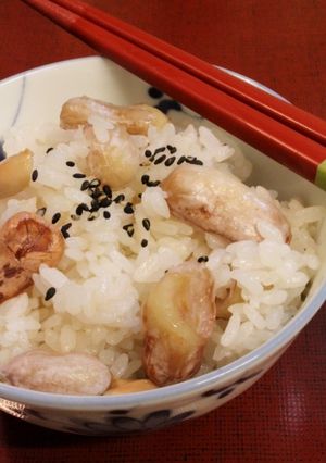 秋の味覚♪新米♪圧力鍋de落花生ご飯-レシピのメイン写真