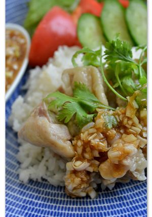 *炊飯器で簡単・海南風チキンライス*-レシピのメイン写真
