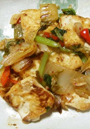豆腐とキムチだけの炒め物-レシピのメイン写真