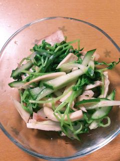 豆苗とキノコのサラダ-レシピのメイン写真