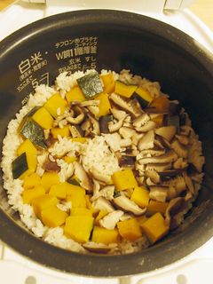 かぼちゃと干し椎茸の炊き込みご飯-レシピのメイン写真