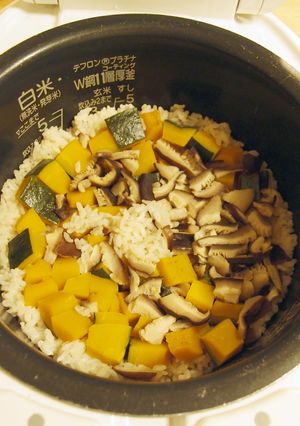 かぼちゃと干し椎茸の炊き込みご飯-レシピのメイン写真