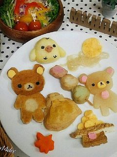 リラックマおでんアートの月見ごはん-レシピのメイン写真