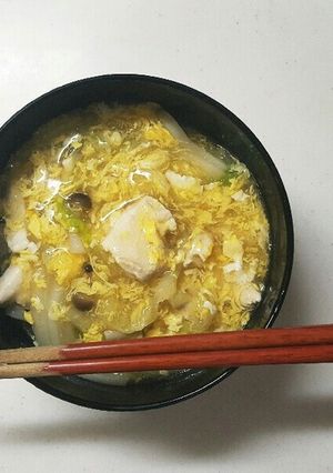鶏胸肉と白菜としめじと卵のあんかけうどん-レシピのメイン写真