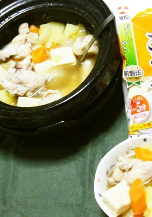 あさひこうや豆腐とダシの利いた鶏じゃが鍋-レシピのメイン写真