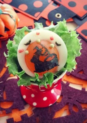 ハロウィン魔女ゆで卵♪材料最小♪-レシピのメイン写真