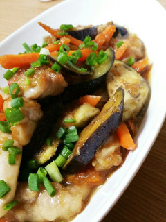 鶏肉と茄子の玉ねぎのおろし煮-レシピのメイン写真