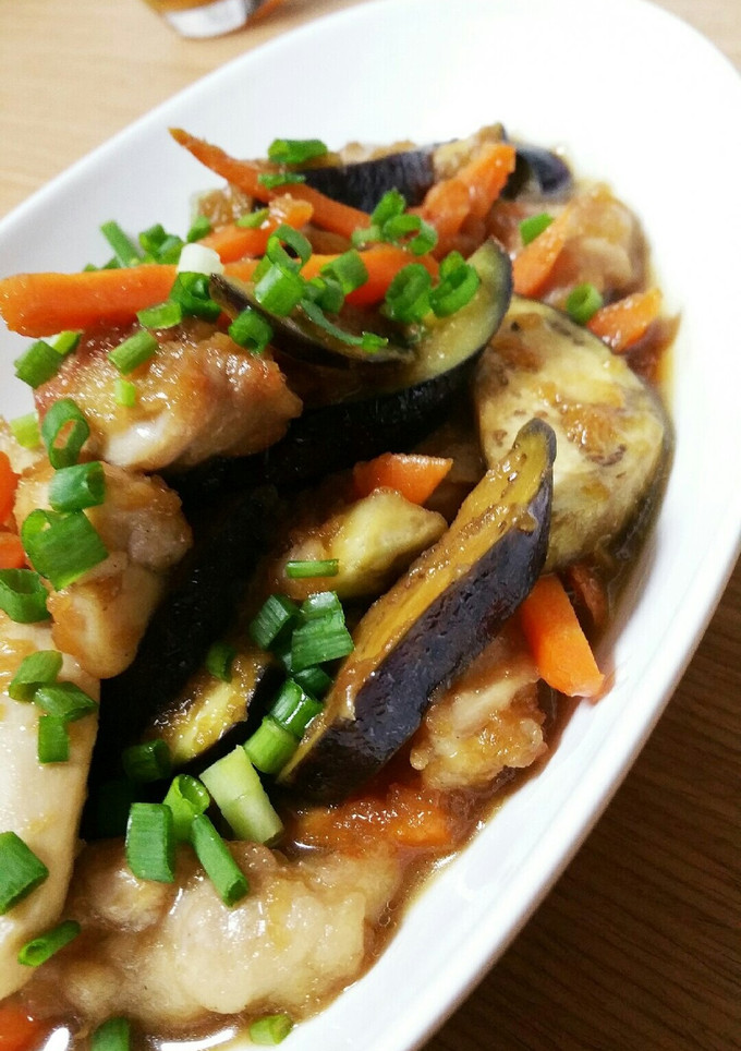 鶏肉と茄子の玉ねぎのおろし煮-レシピのメイン写真
