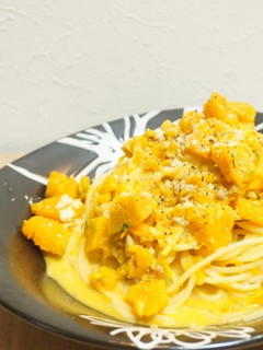 絶品!カボチャとベーコンのクリームパスタ-レシピのメイン写真