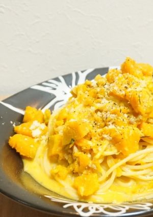 絶品！カボチャとベーコンのクリームパスタ-レシピのメイン写真