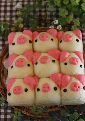 ぶたさんのちぎりパン-レシピのメイン写真