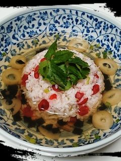 カリカリ梅と松茸お吸い物スープチャーハン-レシピのメイン写真